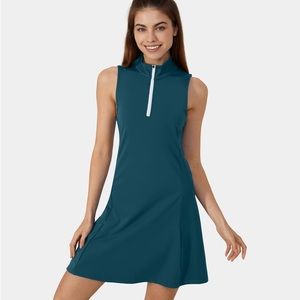 New Halara XL Oxford blue Cloudful Half Zip 2-Piece golf tennis dress w shorts